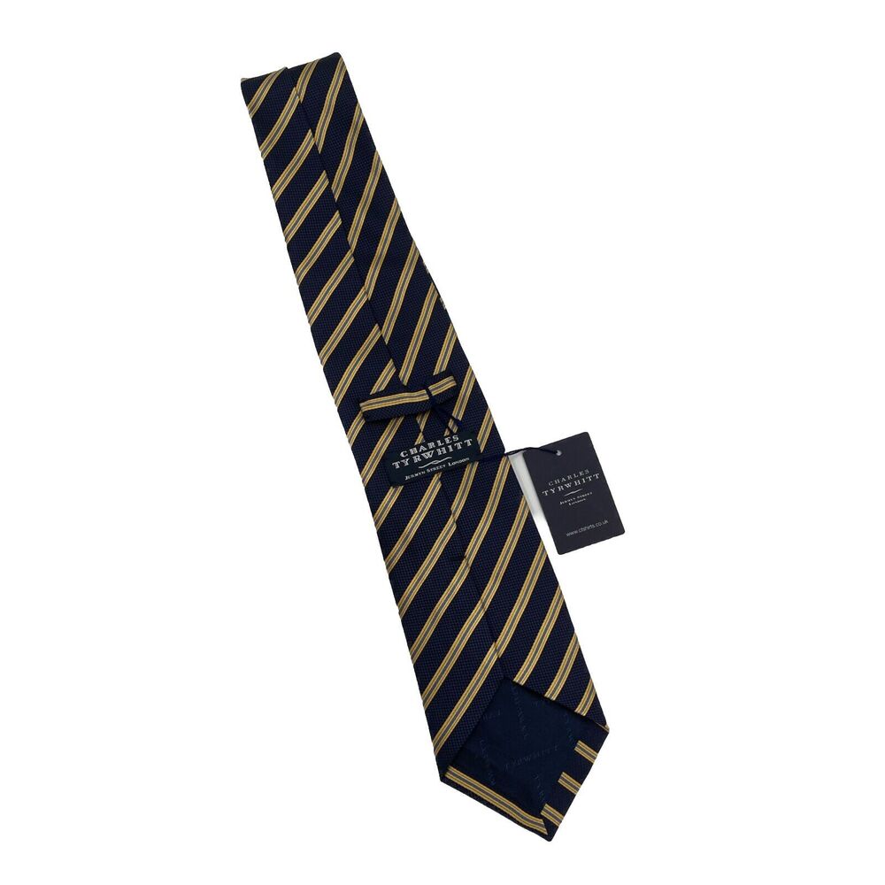 Charles Tyrwhitt Silk Tie‎ Stripe Blue Gold